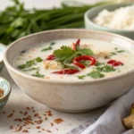Close-up of leche de tigre with optional ingredients for creative variations.