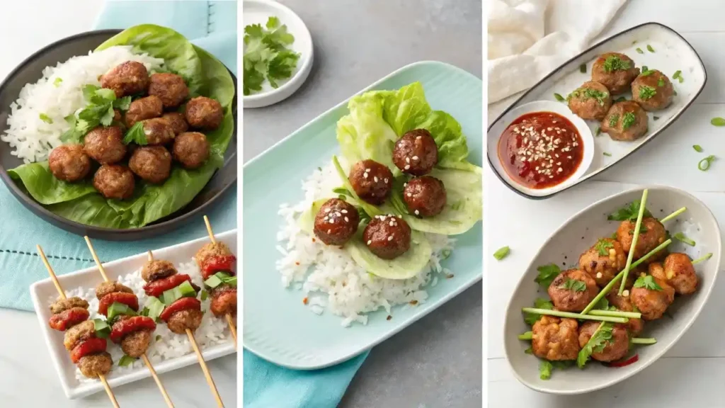 Serving ideas for Korean BBQ meatballs