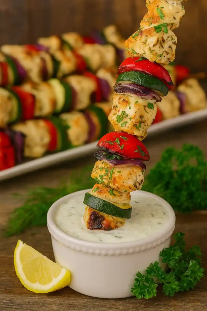 Kebabs served on plate and packed for lunch