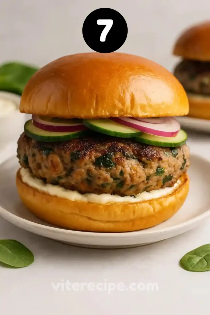Serving suggestions and storage options for spinach and feta turkey burgers