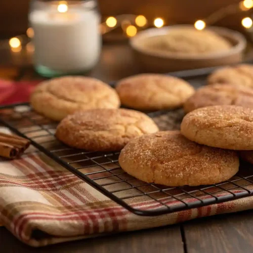 A stack of soft and chewyClassic Snickerdoodle Recipe cookies coated in cinnamon sugar on a vintage plate.