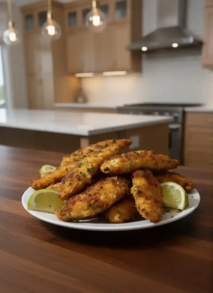 Golden, crispy air-fried chicken being tossed thoroughly in a large bowl with a thick, glossy honey butter sauce.