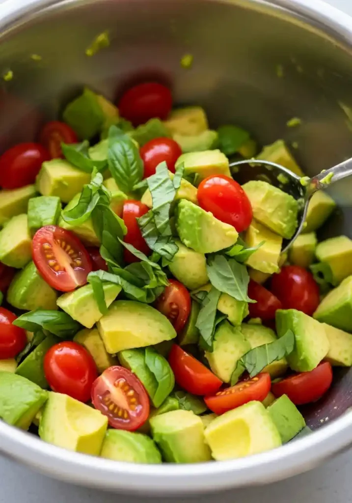 Fresh mozzarella slice being placed on a hot, rested grilled chicken breast, beginning to melt.