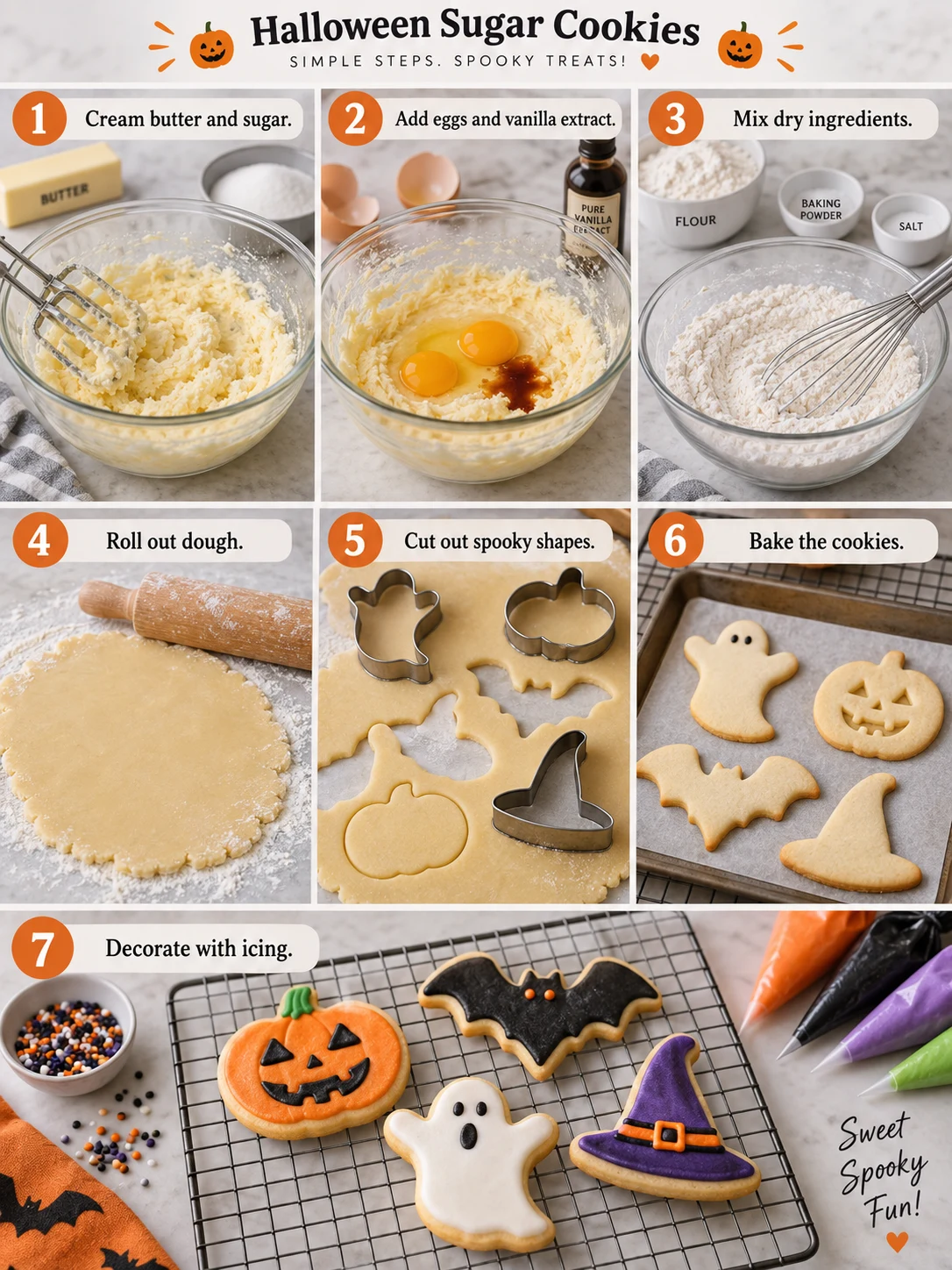 A step-by-step guide to making Halloween sugar cookies