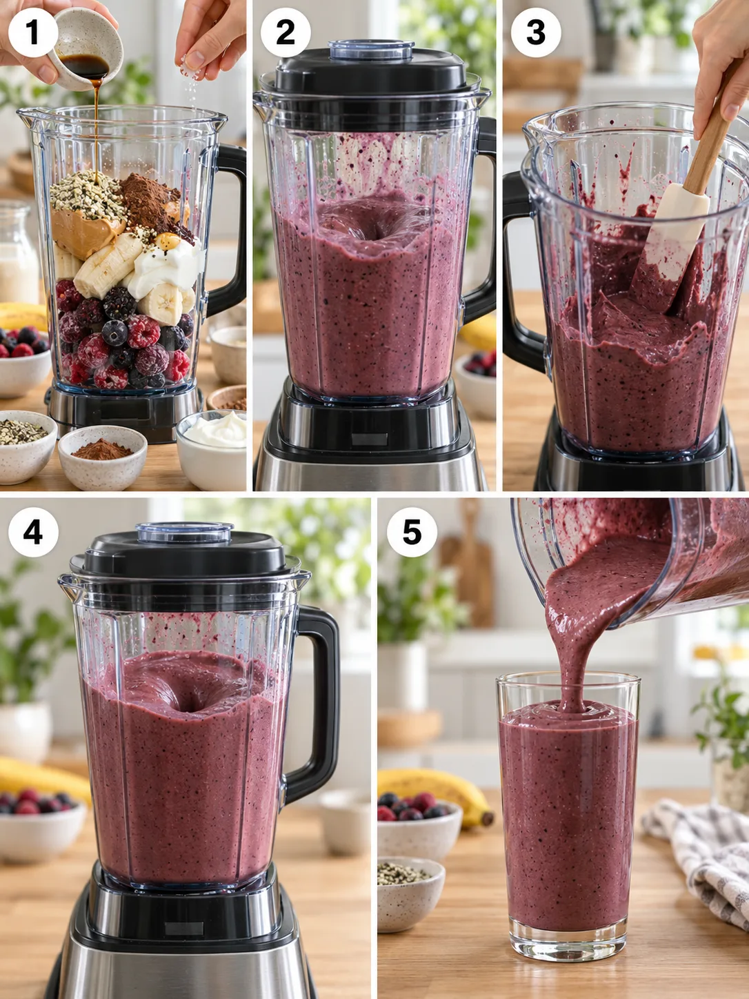 A step-by-step guide to making the high protein breakfast smoothie