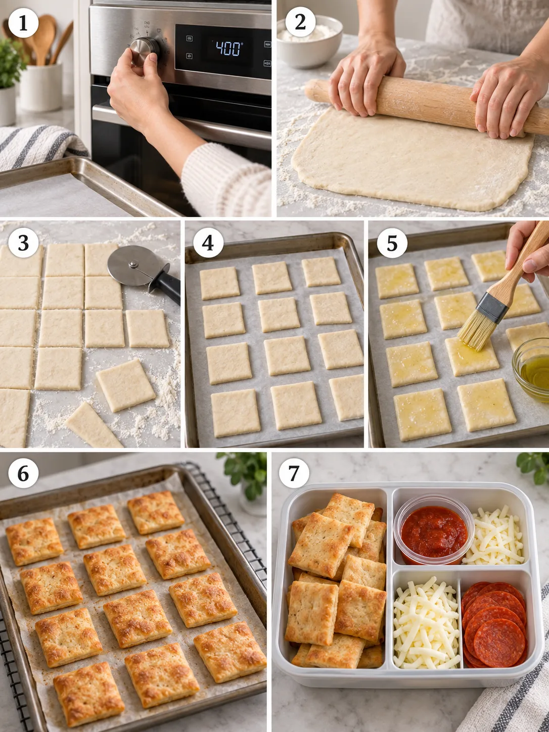 Homemade Pizza Lunchable Process Collage Image