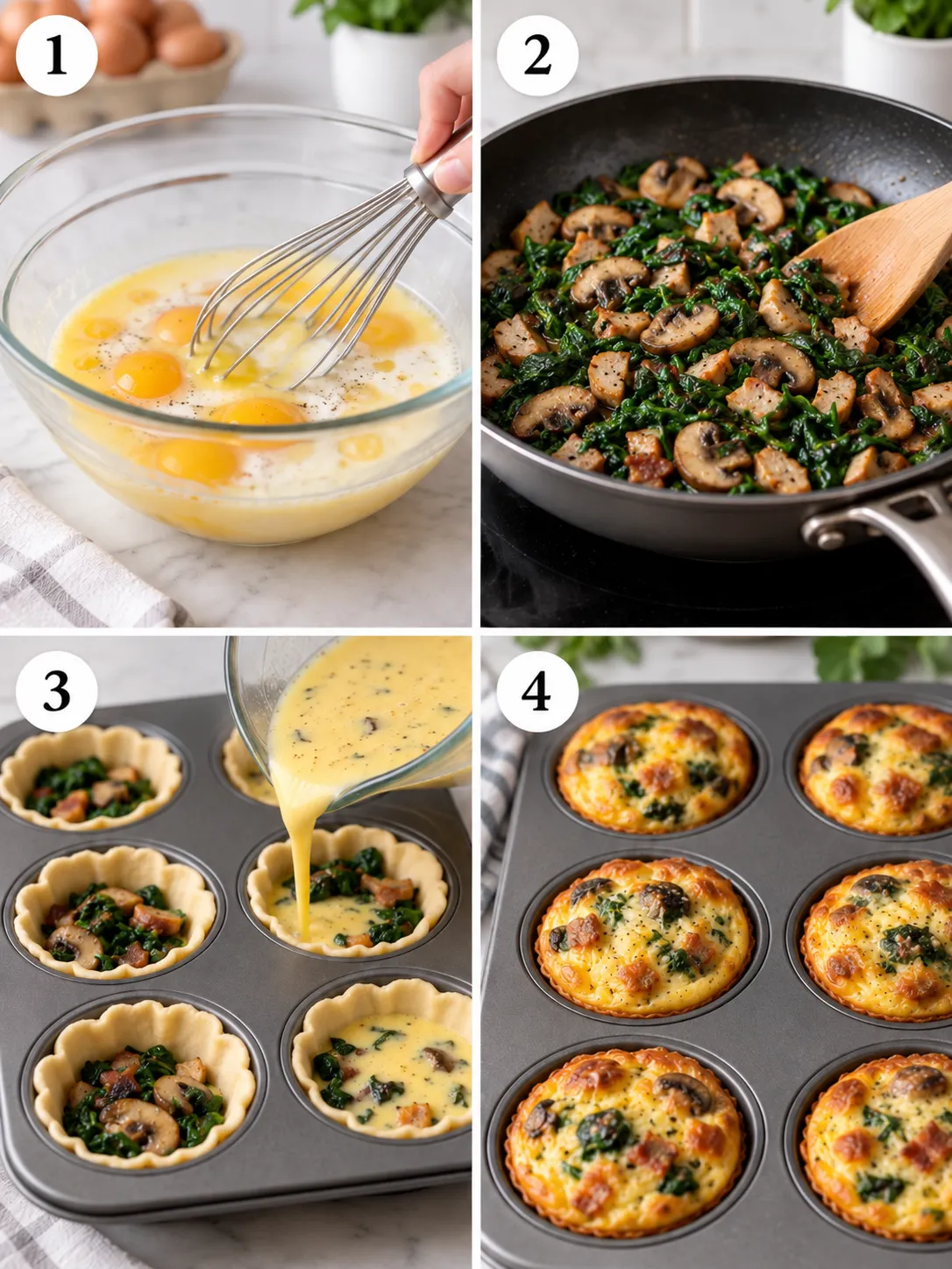 Mini Quiche Step by Step Instructions