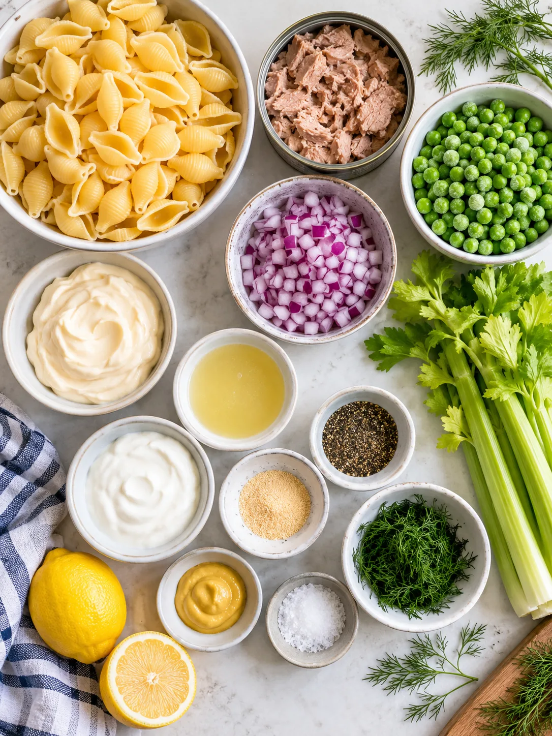 Tuna Pasta Salad Ingredients Image