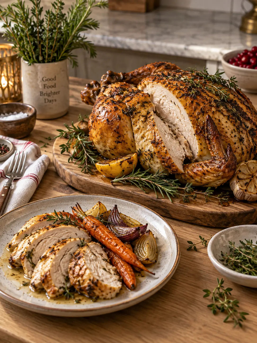 Stored leftovers of Easy Christmas Chicken Recipe packed in an airtight glass container