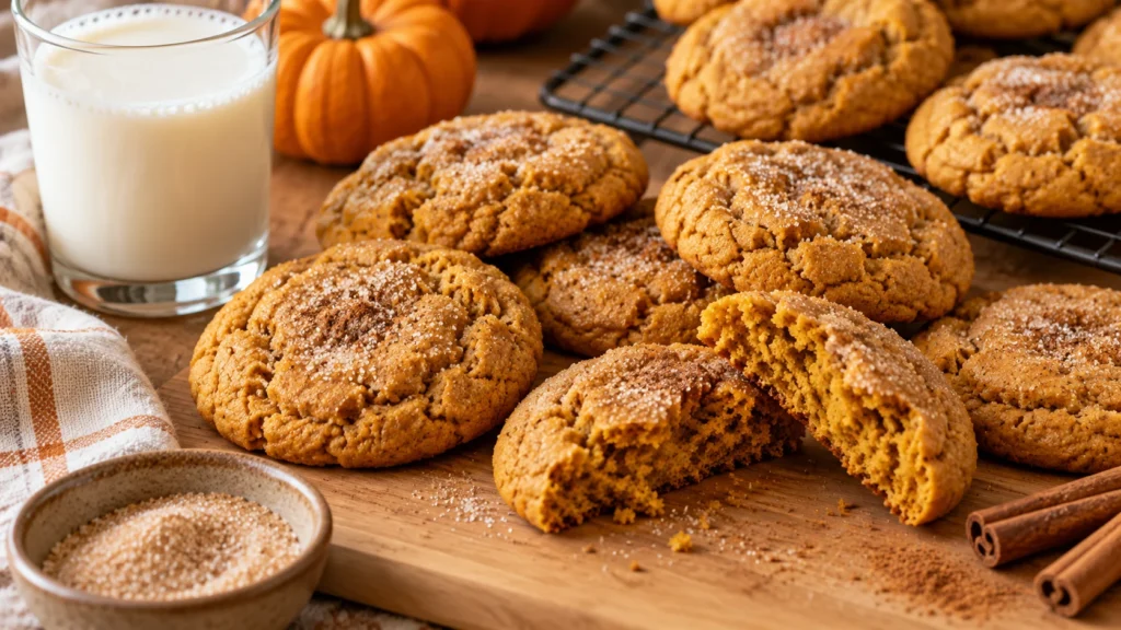 A beautifully styled, plated serving of homemade Pumpkin Cookies Recipe | Easy Fall Cookies ready to enjoy