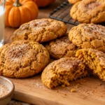 A beautifully styled, plated serving of homemade Pumpkin Cookies Recipe | Easy Fall Cookies ready to enjoy