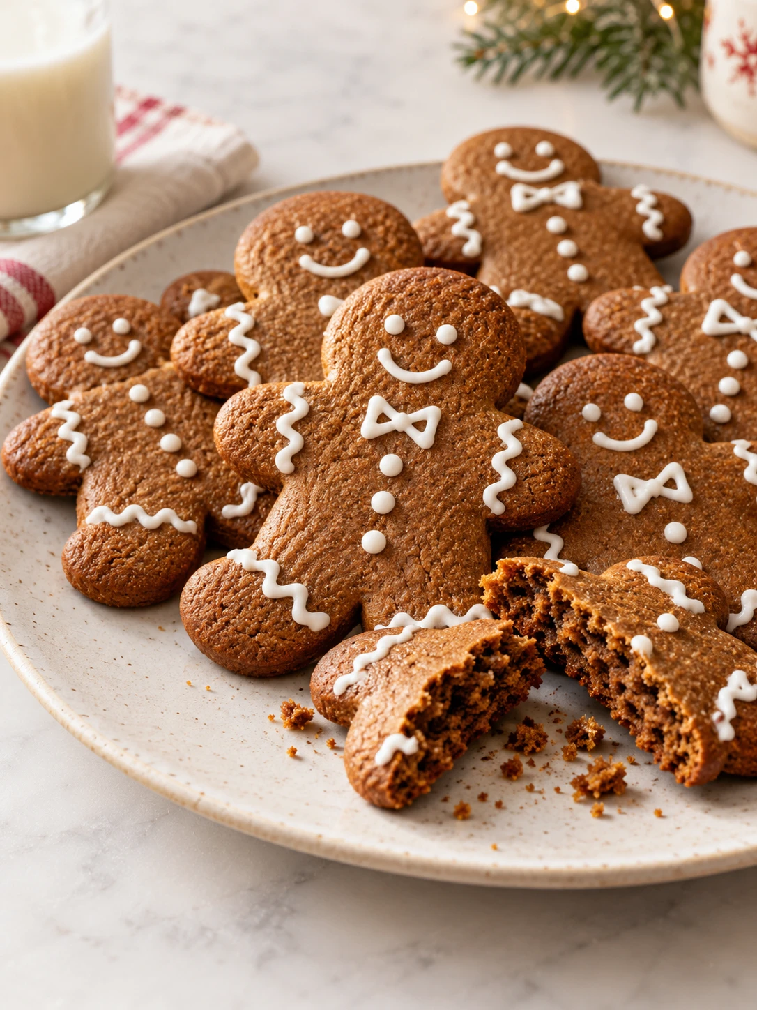 A storage shot of gingerbread man cookies, stored in an airtight container or served on a plate